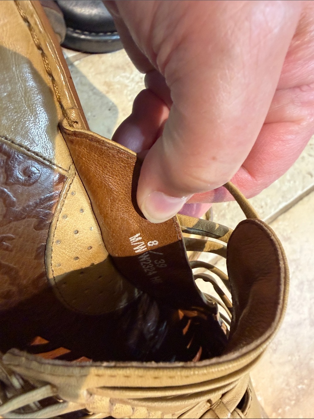 Born Olive-Tan Braided Leather Wedge Mules - Picture 7 of 7